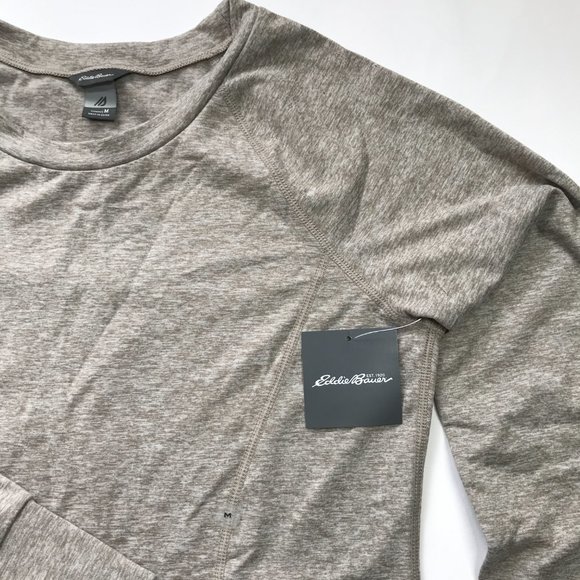 Eddie Bauer Women's sz M Treign Crew Neck Long Sleeve Training Sweat Taupe - Picture 10 of 11